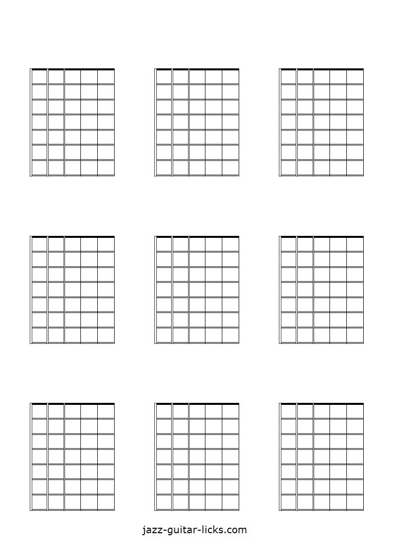 9 blank guitar neck diagrams