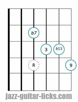 9b13 guitar chord 5