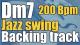 Dm7 jazz swing backing track 200 Bpm