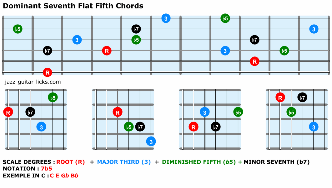 Dominant seventh flat fifth chords