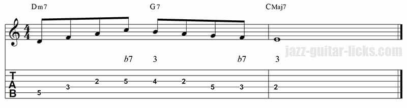 Guide tones jazz guitar lick 1