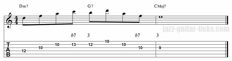 Guide tones jazz guitar lick 3
