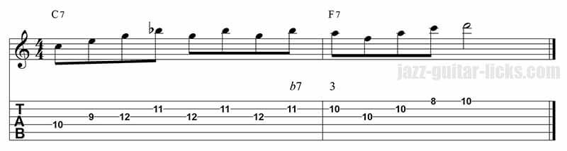 Guide tones lick 4 I-IV sequence