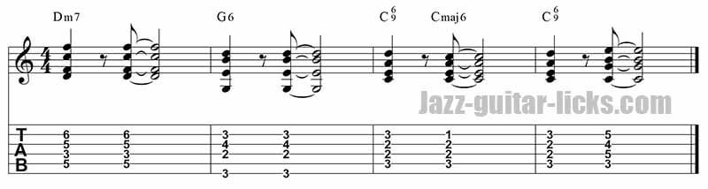 II-V-I guitar comping 6-9 chords