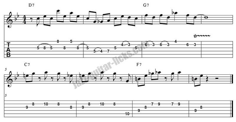 Scofield jazz guitar lesson with tabs - Wee