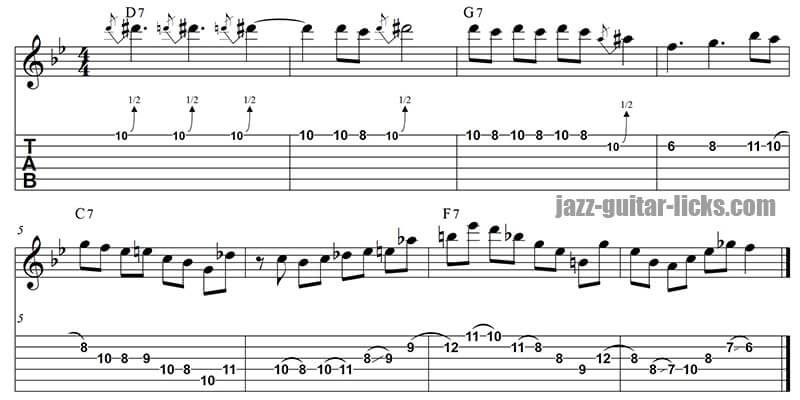 John Scofield jazz guitar lick with tab
