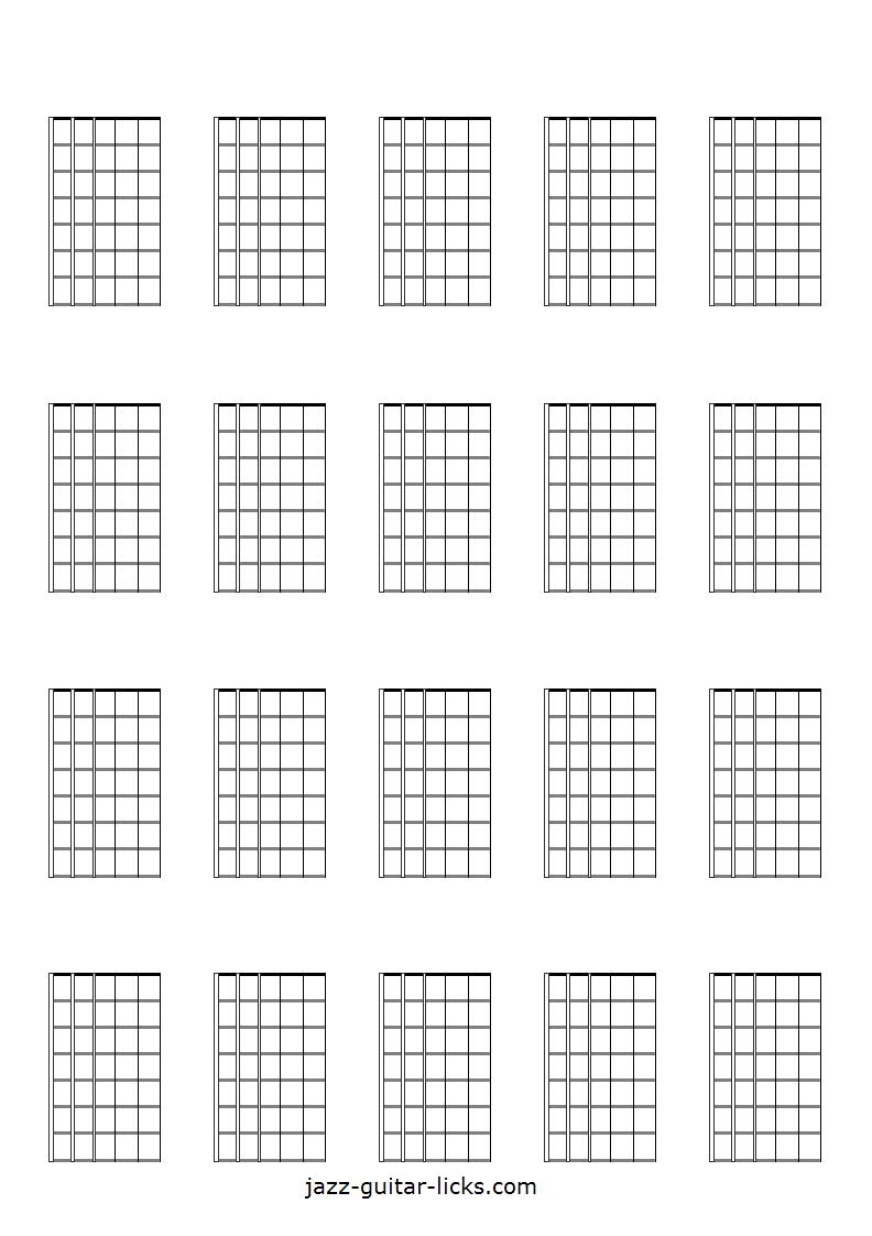 Empty Guitar Fretboard Chart