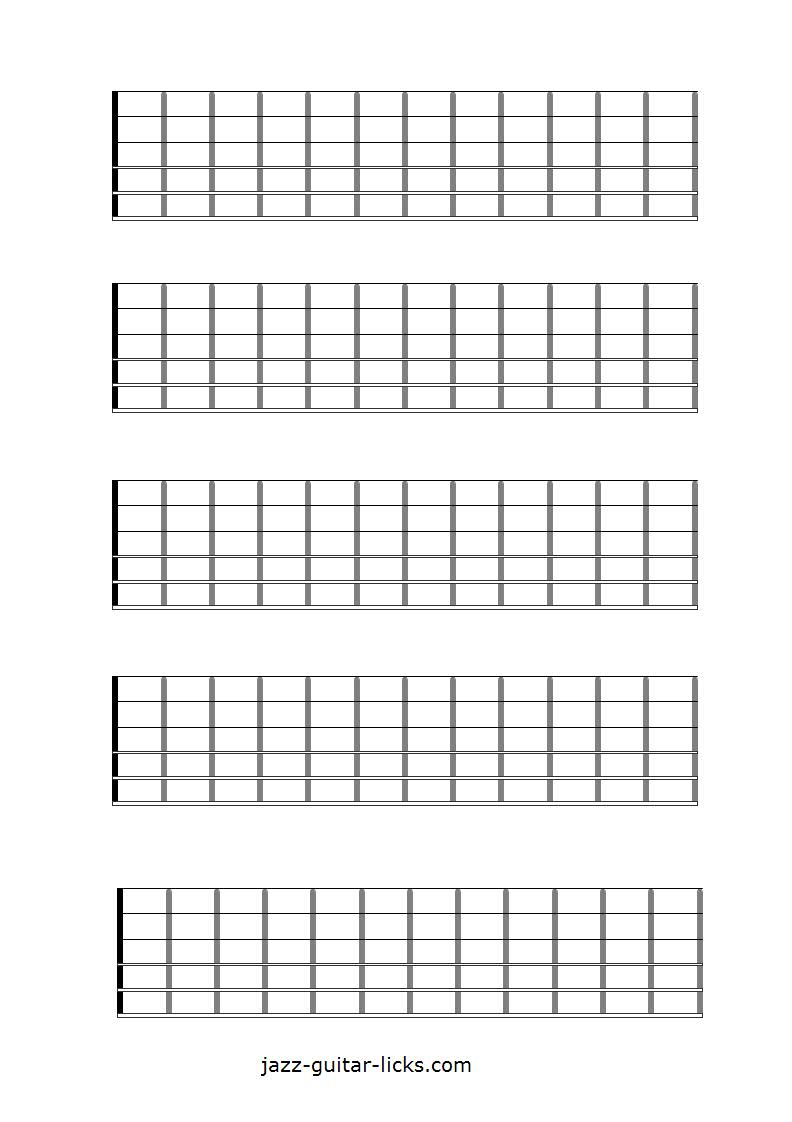 Printable Images Of 5 String Bass Fretboard