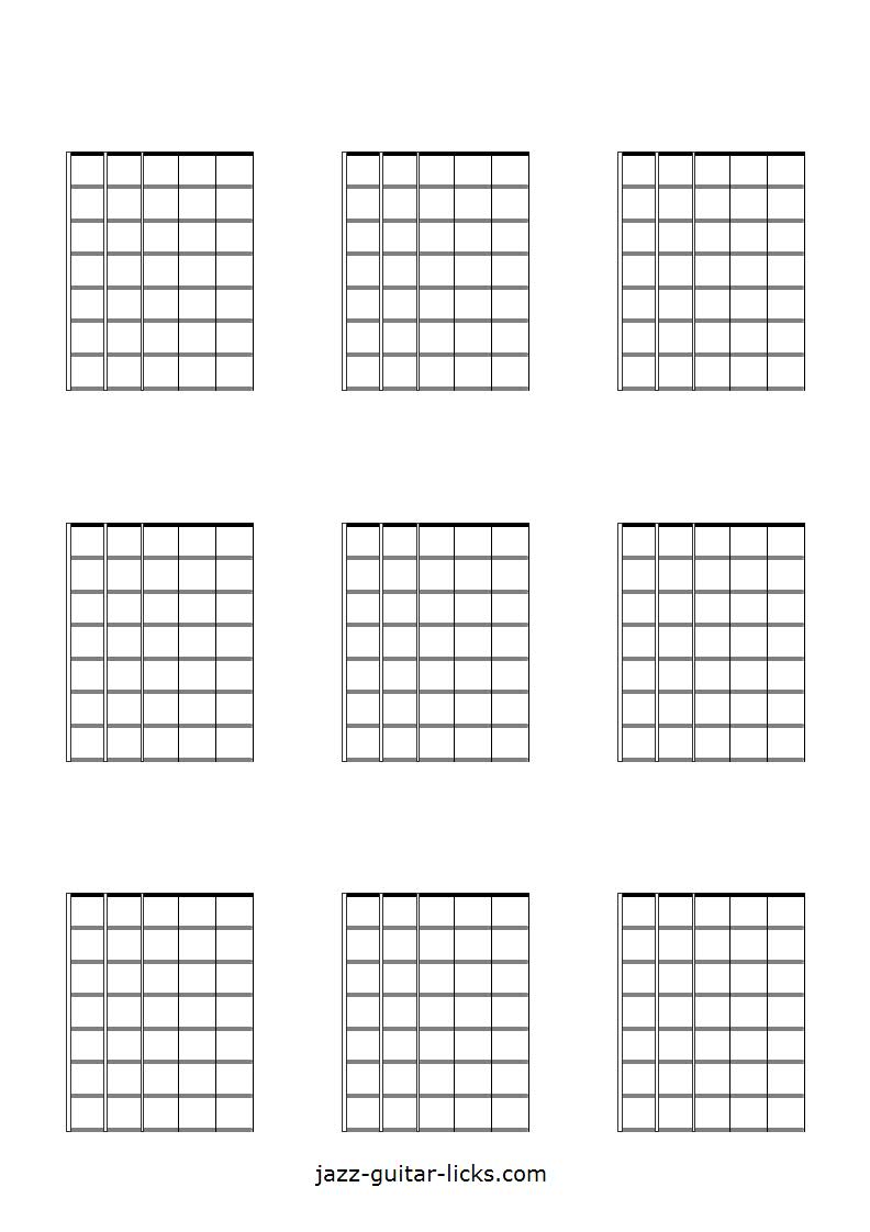 Blank Bass Fretboard Chart