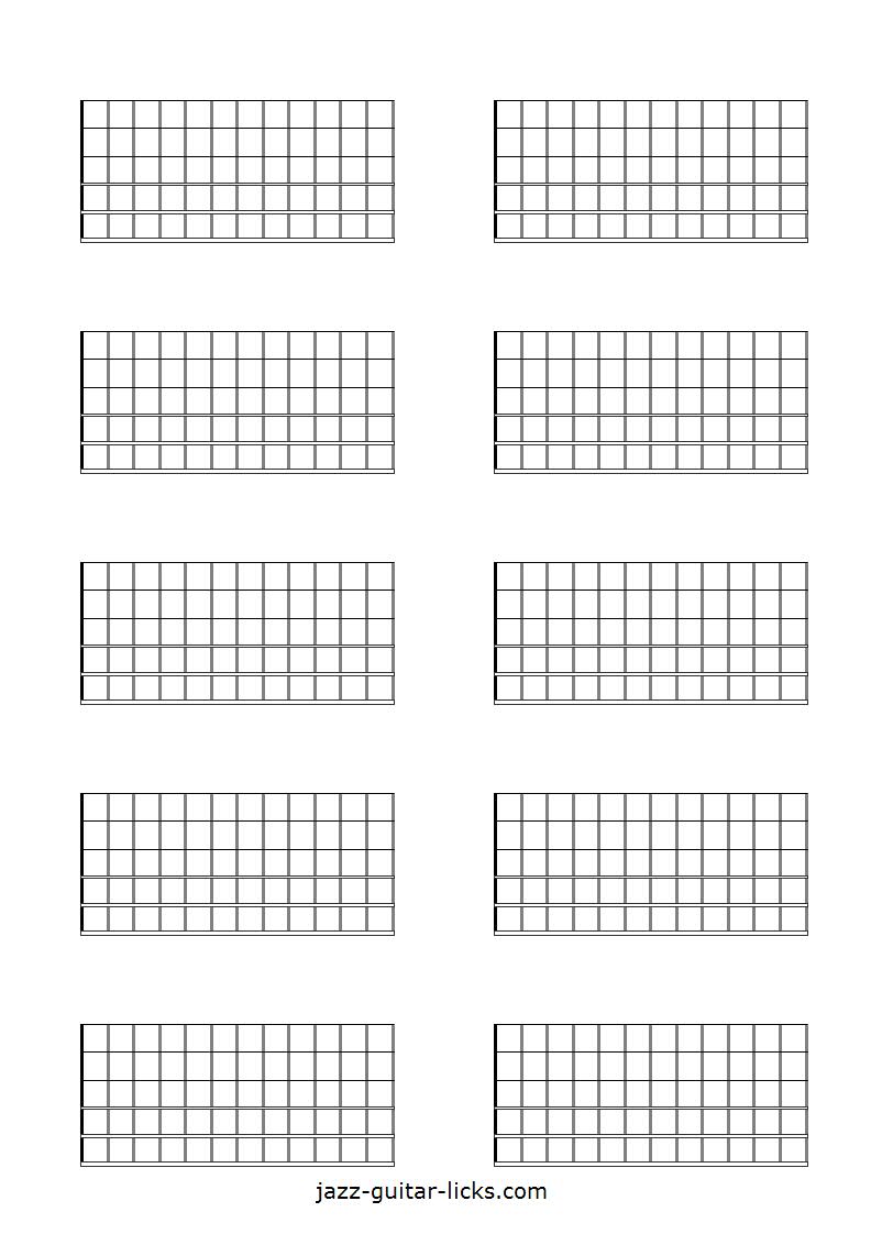 10 printable blank guitar neck diagrams frets