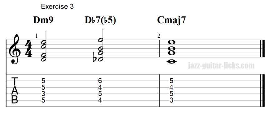 7b5 guitar chord exercises with tab 3