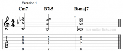 7b5 guitar chord exercises with tab