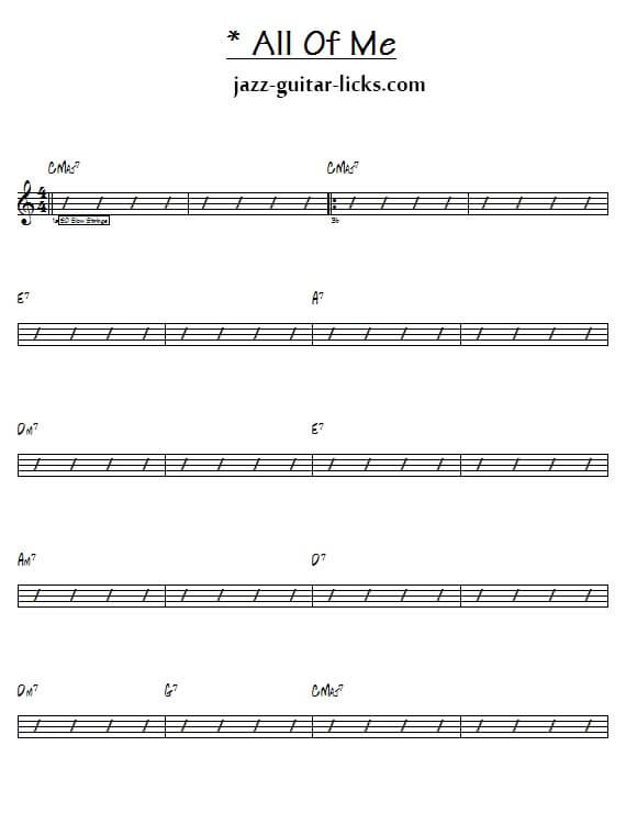 All of me jazz standard chords 1