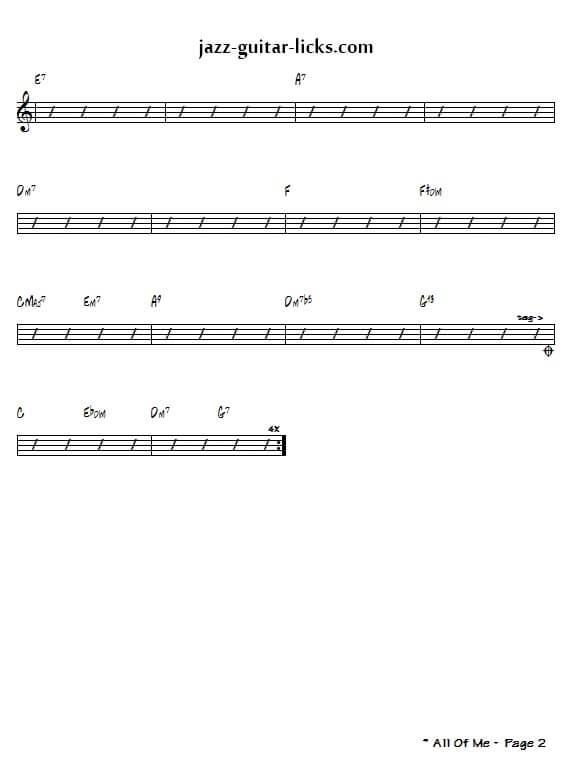 All of me jazz standard chords 2