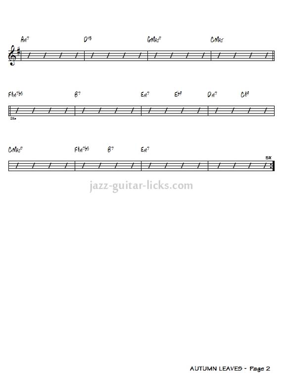 Autumn leaves jazz chords 2