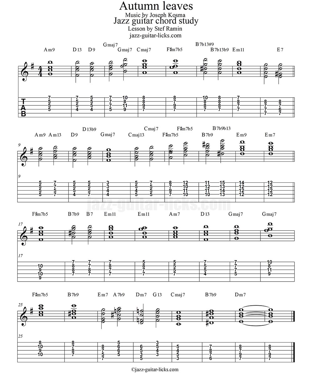 Autumn Leaves Chart Pdf