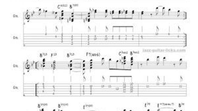 Big Foot - Charlie Parker Guitar Chord Melody Arrangement