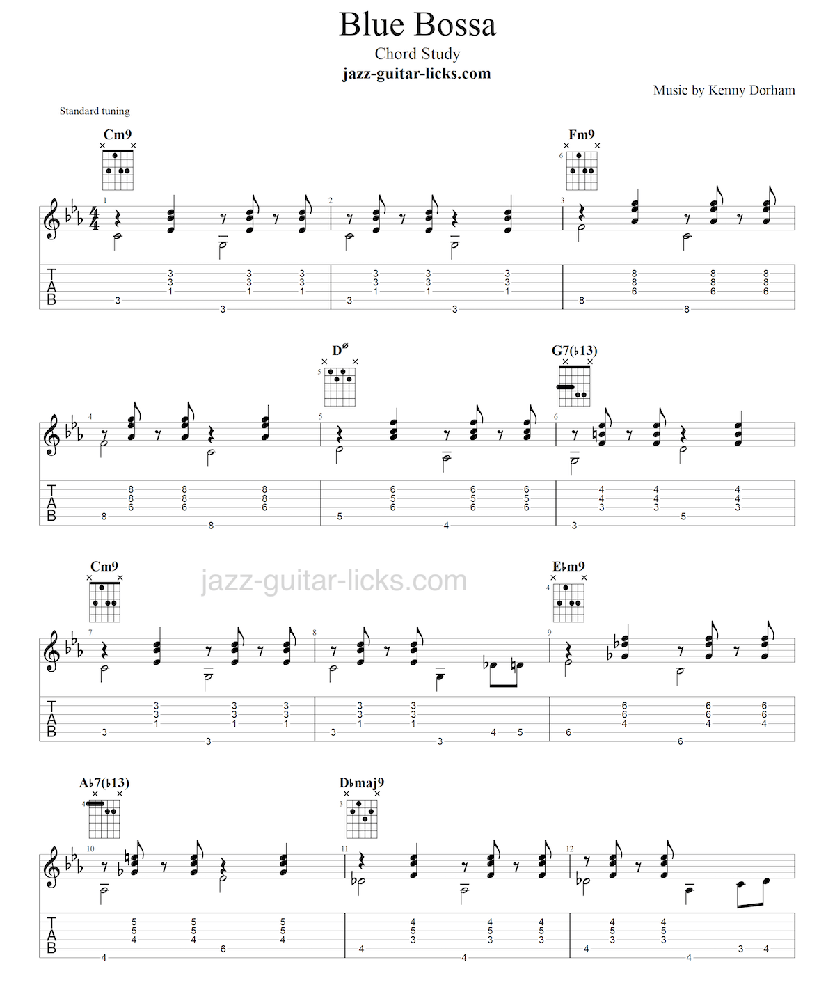 Blue bossa guitar chords 1