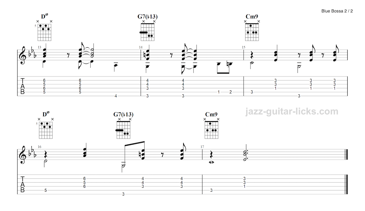 Blue bossa guitar chords 2