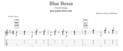 Blue bossa guitar chords