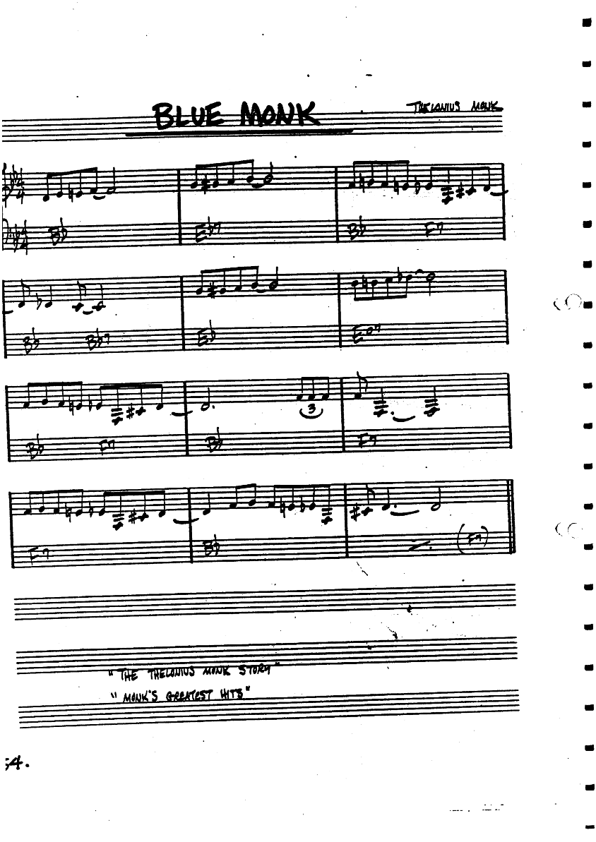 Blue monk thelonious monk real boo