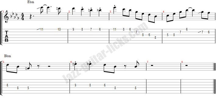 Charlie christian lick guitar transcription