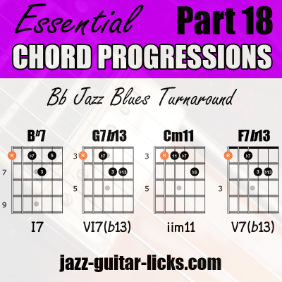 Turnaround jazz guitar chords