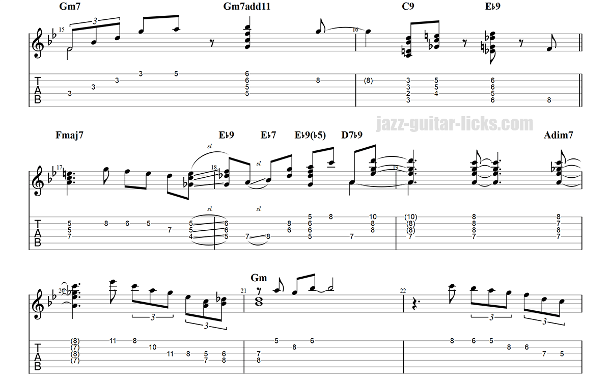 Days of wine and roses guitar chord melody 3