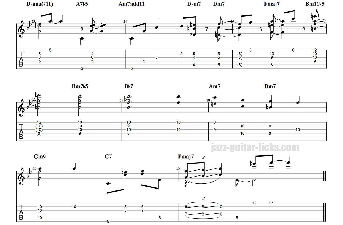 Days of wine and roses guitar chord melody 4