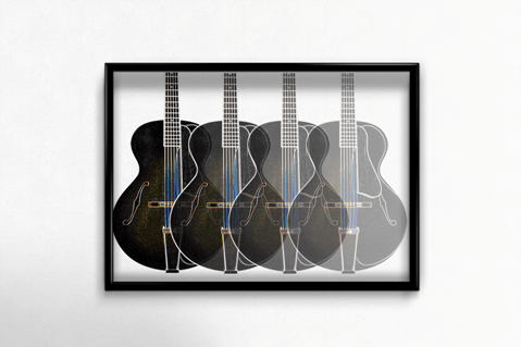 Decorative guitar poster archtop jazz