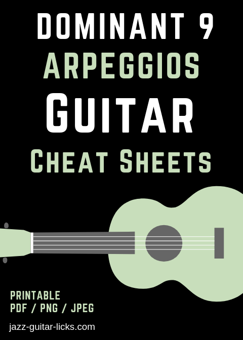 Dominant 9 guitar arpeggio cheat sheets