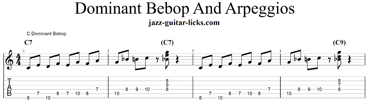 Dominant bebop and arpeggios header 1