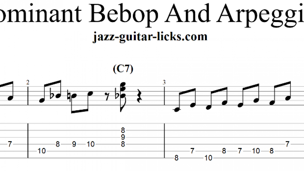 Dominant Bebop And Arpeggios - Guitar Exercise With PDF