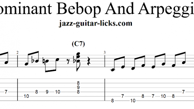 Dominant Bebop And Arpeggios - Guitar Exercise With PDF