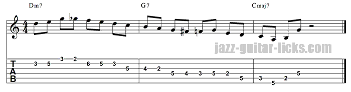 Dominant bebop guitar lick 2