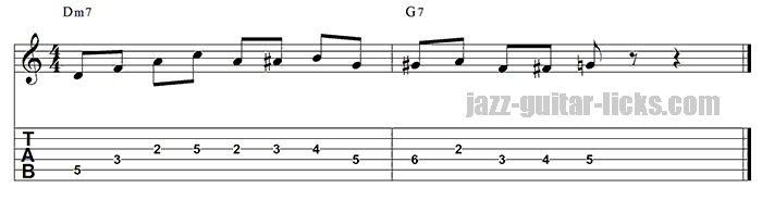 Dominant bebop guitar lick 4