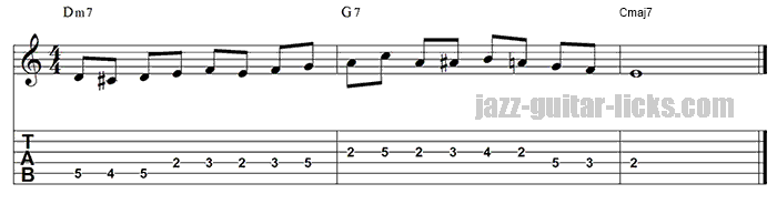 Dominant bebop guitar lick