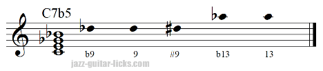 Dominant seventh flat five chord extensions