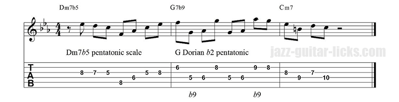 Dorian b2 pentatonic lick