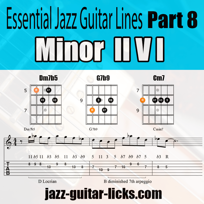 minor 2 5 1 jazz guitar lick