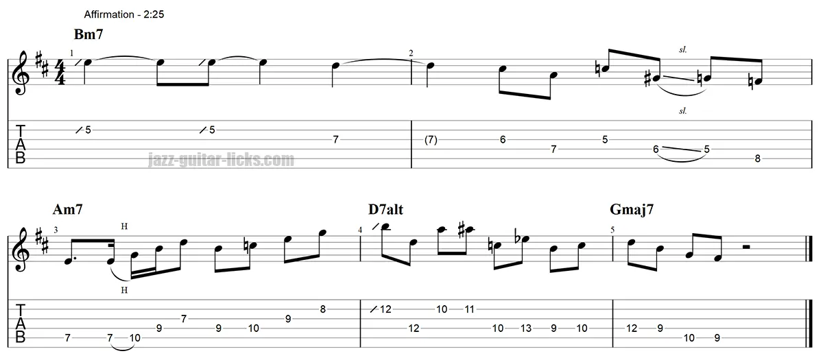 George benson solo lick affirmation
