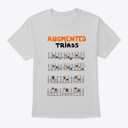 Guitar t shirt augmented triads grey