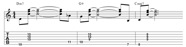 Guitar walking bass line exercise approach root from above and below 1