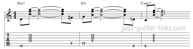 Guitar walking bass line exercise approach root from below and above