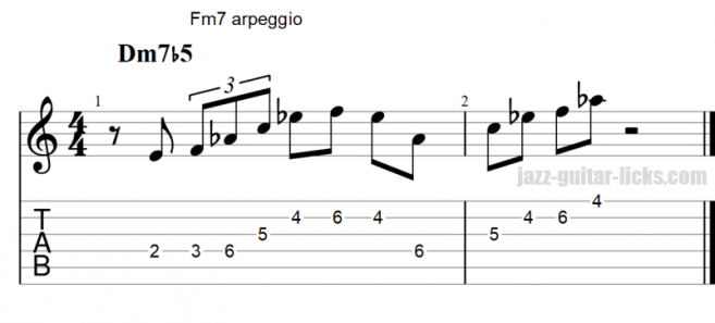 Half diminished arpeggio lick 02