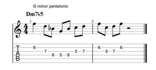 Half diminished arpeggio lick 06