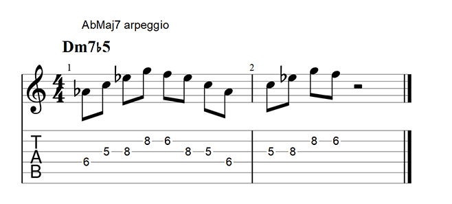 Half diminished arpeggio lick 4