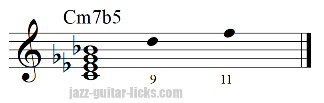 Half diminished chord extensions