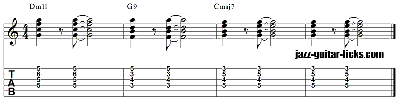 Ii v i guitar chord progression 2