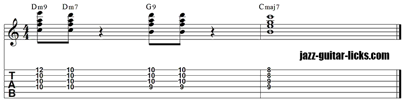 Ii v i guitar chord progression 3